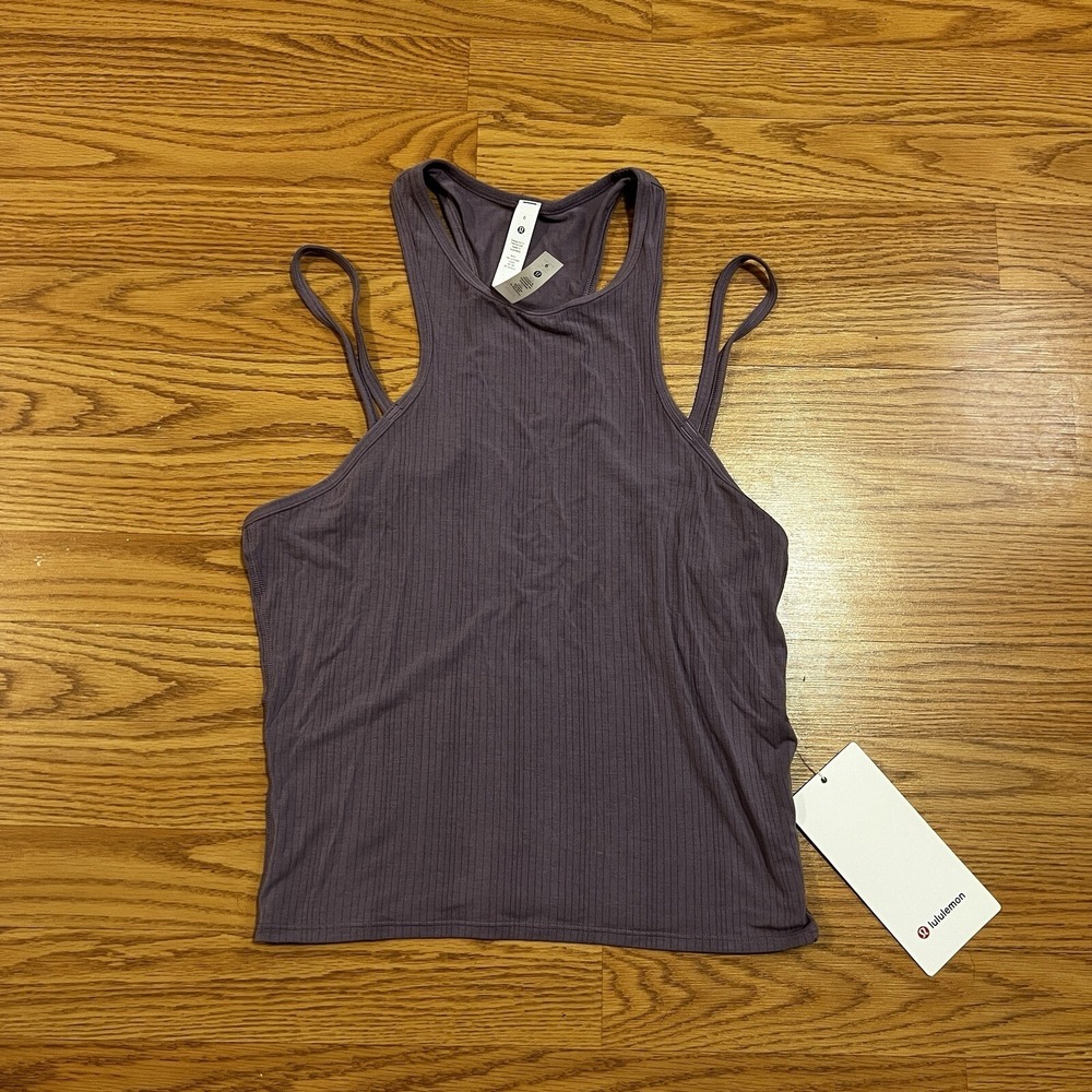 Lululemon Double-Strap Yoga Tank Top Purple Size 6 New Modal Silk